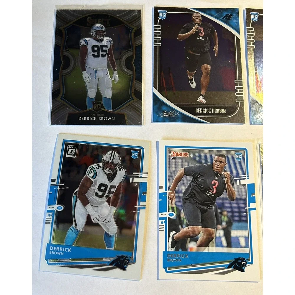 Derrick Brown Carolina Panthers Panini Lot of 6 Football Cards (X8)